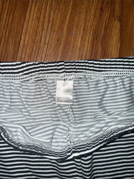 Pants - Womans Black and White Striped Lounge Pants